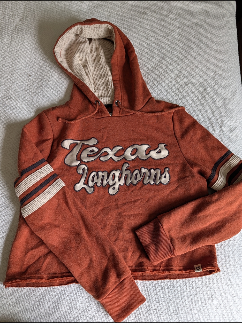 Colosseum Women's Hooded Pullover - Rust and Cream